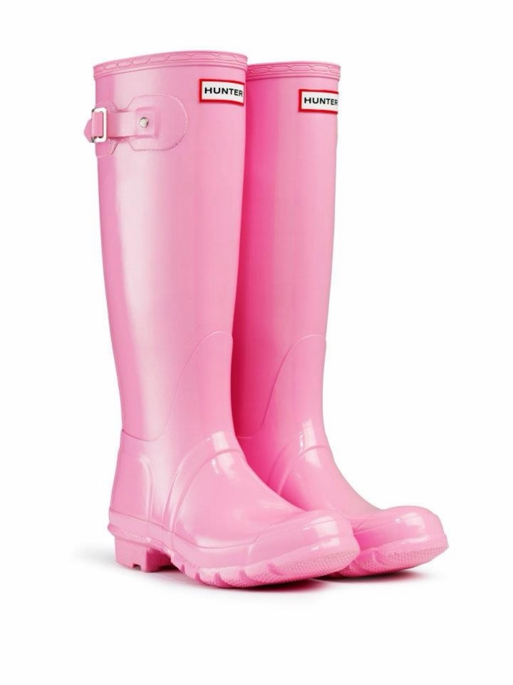 Women’s Hunter Tall Gloss Waterproof Rain Boots in Pink Size 6